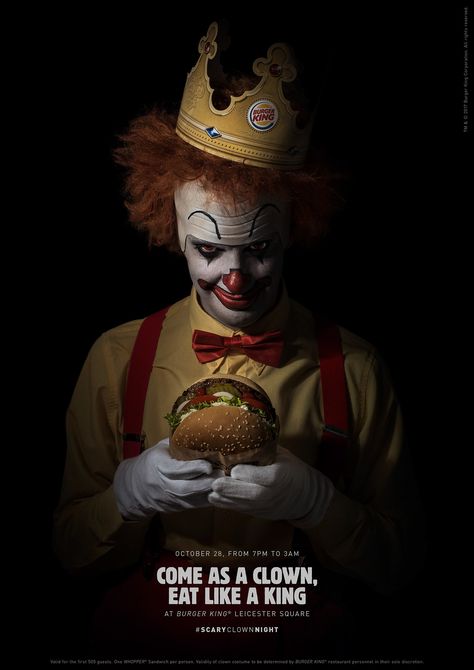 Check out this @Behance project: "Burger King / Scary Clown Night / Integrated" https://www.behance.net/gallery/71396111/Burger-King-Scary-Clown-Night-Integrated Poster Tipografi, Copywriting Ads, Clever Halloween, Ad Of The World, Publicidad Creativa, Clowning Around, Scary Clowns, Advertising Ads, Creative Posters