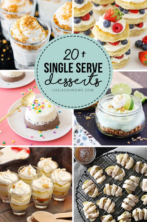 Easy Single Serve Desserts, Single Serve Dessert Recipes, Banana Cream Pudding, Pudding Shots, Easy Apple Pie, Single Serve Desserts, Bite Size Desserts, Baked Strawberries, Small Desserts