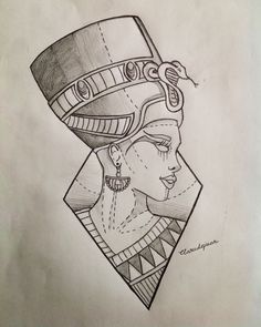 Tattoos Nerfetiti Tatoos, Nerfetiti Tattoo, Egyptian Sketch, Nefertiti Drawing, Queen Nefertiti Tattoo, Egypt Drawing, Anubis Drawing, Egyptian Queen Tattoos, Cleopatra Tattoo