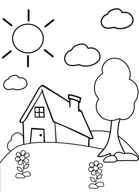 Preschool Coloring Page – Home - KidsPressMagazine.com Coloring Pictures For Kids, Kids Printable Coloring Pages, Free Kids Coloring Pages, Preschool Coloring Pages, Desain Quilling, صفحات التلوين, Easy Drawings For Kids, Easy Coloring Pages, Cartoon Coloring Pages