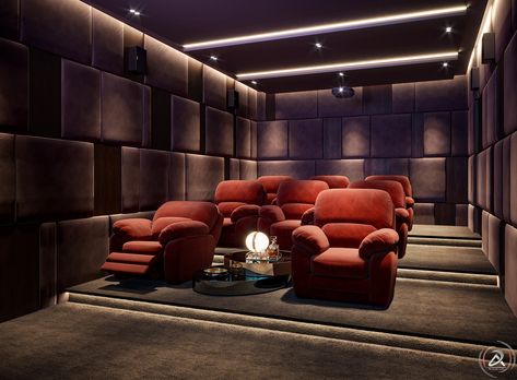 Room Cinematic, Modern Theater Room, Home Theater Design Modern, Theatre Room Seating, Home Theatre Room Ideas, Cinema Room Design, Home Theatre Design, Home Theater Basement, Theatre Room Ideas