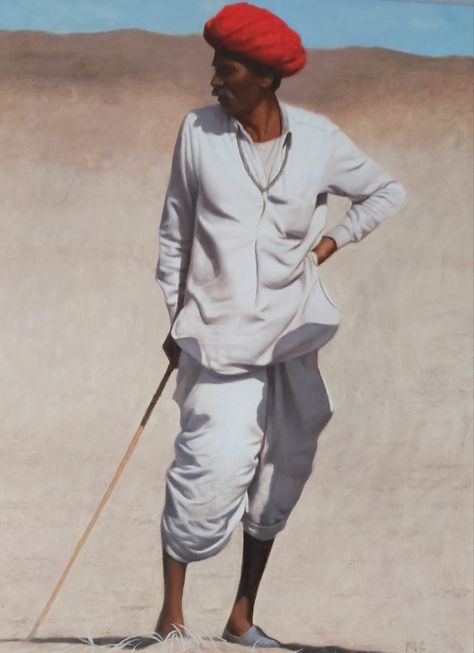 MARK CLARK
RAJASTHANI MAN, PUSHKAR (HUNGERFORD GALLERY)
Oil on board
16 1/2 x 12 5/8 in
42 x 32 cms
(Framed size: 54.5 x 44.5 cms)
Signed. 
Follow Mark Clark on the Cricket Fine Art website where you will find his latest artworks, drawings, paintings and future exhibition dates. Human Photography, Human Body Drawing, Rajasthani Art, Life Drawing Reference, Human Figure Sketches, Caricature Sketch, Painting Reference, Indian Art Gallery, Human Anatomy Drawing