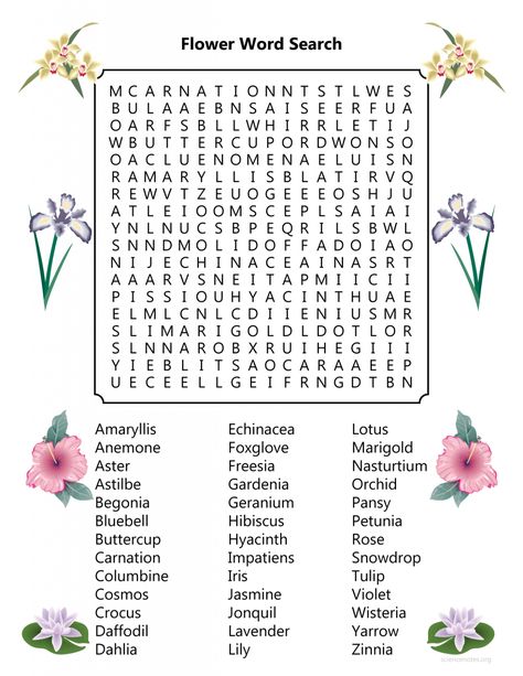 Flower Word Search June Activities, Easy Word Search, Kids Word Search, Free Printable Word Searches, Flower Puzzles, Summer Words, Flower Ice, Clever Classroom, Flower Words