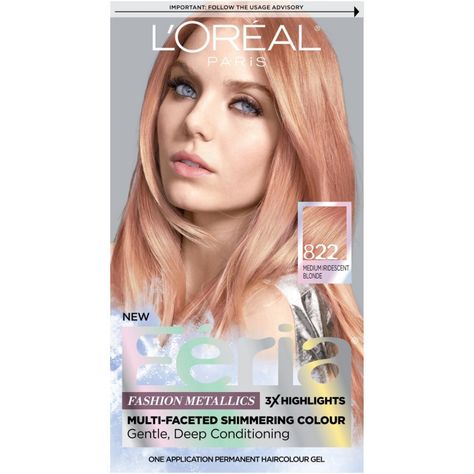 Get Bold, Prismatic, Shimmering Colour That Won’t Wreck Or Ravage Hair. Every Box Comes With Our Exclusive Shine Serum Booster To Enhance Shine And Softness, And Our Patented Power Shimmer Conditioner To Seal And Smooth Hair For Ultimate, Multi-Dimensional Vibrancy. Live In Colour. Live In Fria. Available In More Than 45 Bold Shades. Description Get Gorgeous Colored Hair With Loreal Feria High-Intensity Shimmering Color. With Four Products For A Quick And Easy Hair Color Change From Deep Conditi Loreal Paris Feria, Feria Hair Color, Blond Rose, Khloe Kardashian Hair, Edgy Hair Color, Blonde Ombre Hair, Kardashian Hair, Bold Hair Color, Peach Hair