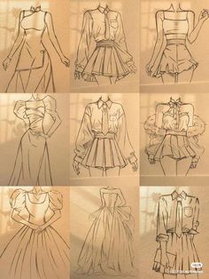 Fashion Designer Sketches For Beginners, Easy Clothes To Draw, Anime Clothes Sketch, How To Draw A Dress Easy, How To Draw Fashion, Dress Design Sketches For Beginners, Drawing Dress Ideas, Dress Sketches Easy, Fashion Ideas Drawing