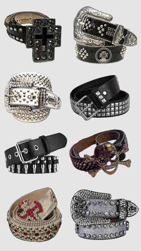 Emo Y2k Accessories, Grunge Accessories Aesthetic, Y2k Emo Jewelry, Street Wear Accessories, Emo Belts, Accessories Grunge, Good Fits, Emo Outfit Ideas, Emo Accessories