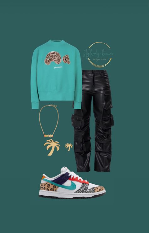 Nike Dunk Safari Outfit, Lisa Leslie Dunk Outfit, Sandrift Dunks Outfit, Safari Mix Dunks Outfit Ideas, Safari Dunks Outfit Black Women, Clear Jade Dunks Outfit, Safari Mix Dunks Outfit, Clear Jade Dunks, Safari Dunks Outfit