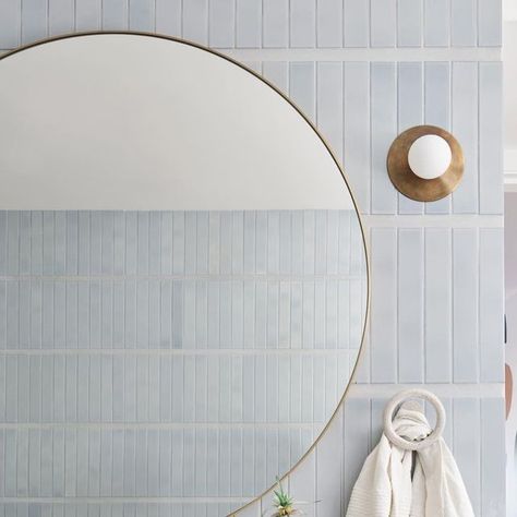 ANN SACKS on Instagram: "#transformationtuesday 💙🦋 Swipe to see the before of this jaw-dropping bathroom designed by @tandem.interiors using our Context field tile in Spa." Ann Sacks Tile Bathroom, Ann Sacks Tiles, Ann Sacks, Tiles Floor, Renovation Design, New Space, Transformation Tuesday, Kids Bath, Tandem