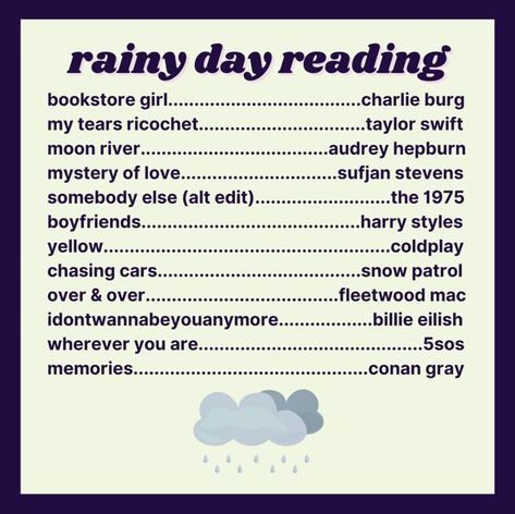 Dark Academia Rainy Day, Reading Playlist, Rainy Day Songs, Rainy Day Reading, Dark Academia Playlist, Wit And Delight, I Got U, Music Recommendations, Recommended Books To Read