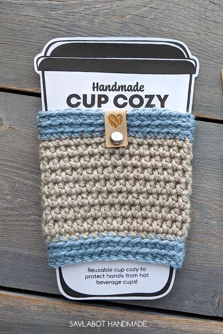 Simple Cup Cozy Free Crochet Pattern – Savlabot Printable Cup Cozy Template, Crocheted Coffee Cozies, Coffee Coozie Crochet, Crocheted Cup Cozy, Mug Sweater Crochet Pattern, Crochet Hot Cup Sleeve, Cup Cozy Template Free Printable, Crochet Christmas Cup Cozy, Crochet Mug Cozy Free Pattern