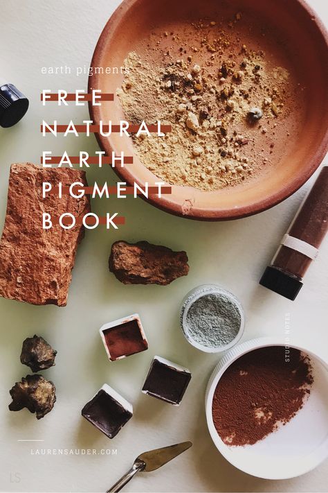 Download a free natural earth pigment book and learn how to find earth pigments, make earth pigment powder, and make paint from rocks. #earthpigments #watercolorpaint #watercolors Diy Paint From Nature, Natural Pigment Art, Paint Pigment Powder, Paint With Natural Materials, Earth Pigments Diy, Paint Made From Nature, Natural Pigments Diy, Natural Paints Diy, Making Natural Paint