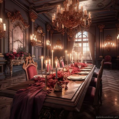 Castle Dinner Room, Fantasy Dinning Room, Fantasy Palace Interior, Royal Palace Interior, Fantasy Castle Interior, Royal Castles Interior, Vampire House, Interior Concept Art, Mansion Aesthetic