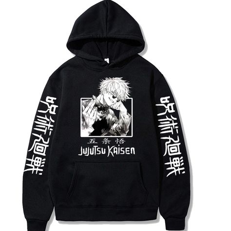 Jujutsu Kaisen Satoru Gojo Logo Kanji HoodieMade by high quality polyester, lightweight, thickness, soft, comfortable and good air permeability.Design Inspiration comes from Jujutsu Kaisen .The unisex sweatshirt sweater features beautiful 2D printing technology and is popular with children and adults.A good gift for Jujutsu Kaisen fans or hip pop fans.Color：Black,White,Grey,Blue,Pink,RedSize:XXS,XS,S,M,L,XL,XXL,XXXL,XXXXL Hoodie Jumper, Anime Hoodie, Stylish Clothes For Women, Streetwear Y2k, Mode Streetwear, Hawks, Hooded Pullover, Colorful Hoodies, Japanese Anime