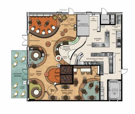 Bistro Layout Plan, Starbucks Floor Plan Layout, Restaurant Plans Layout, Restraunt Floor Plan, Restaurant Design Plan Layout, Restaurant Interior Layout, Buffet Restaurant Layout, Restaurant Plan Layout With Dimensions, Two Floor Restaurant