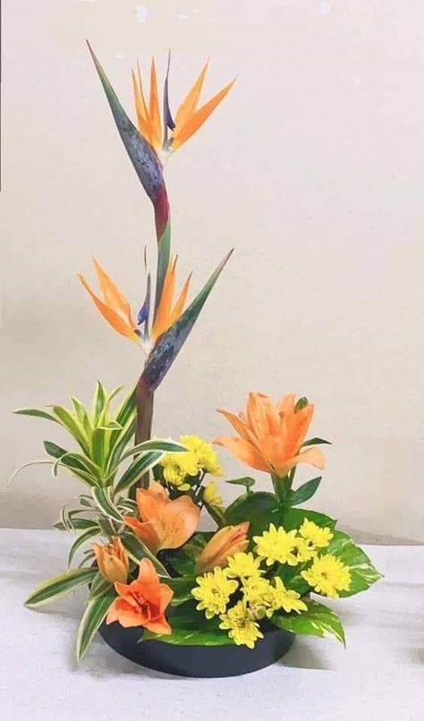 Luau Flowers, Heliconia Arrangement, Tropical Reception, Modern Ikebana, Ikebana Arrangement, Flowers Ornaments, Arreglos Ikebana, Modern Floral Arrangements, Floral Art Arrangements