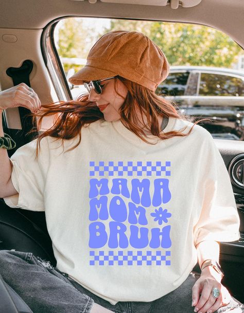 Keep it cool and casual with our retro-inspired "Mama Mom Bruh" t-shirt! Designed for all the trendy moms out there, this oversized tee combines comfort with a fun, funky vibe that's perfect for everyday wear. Whether you're running errands, hanging with the kids, or relaxing at home, this soft and stylish shirt has you covered. It also makes a great gift for Mother's Day, birthdays, or just to surprise the mama in your life with something special. Available in various sizes and colors, this tee Trendy Oversized T Shirts, Mom Bruh Shirt, Custom Shirt Design, Bruh Shirt, Trendy Mom, Mama T Shirt, Mama Shirts, Great Gifts For Mom, Stylish Shirt