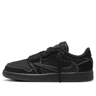 The Travis Scott x Air Jordan 1 Low OG SP 'Black Phantom' is a stylish sneaker with a classic silhouette. Featuring a black leather upper with white stitching, the shoe is accented with a beetle pattern at the heel, symbolizing progress, determination, love, and nature. It also features the iconic Cactus Jack logo on the tongue and a reversed Swoosh logo for a signature look. Perfect for everyday wear, this sneaker is also suitable for a range of activities. Inspired by Travis Scott's love of vi Street Wear Shoes Men, Shoes That Match With Everything, Men’s Sneakers, Cactus Jack Sneakers, Travis Scott Jordans, Cactus Jack Shoes, Black Shoes Nike, Air Jordan X Travis Scott, Travis Scott Dunks