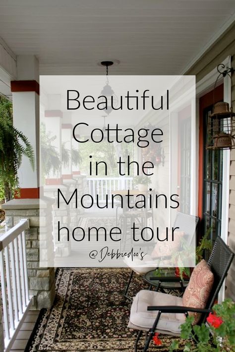 Western Mountain Home Decor, Cottage Home Tours, Mountain Cottage Decor, Mountain Cottage Interiors, Mountain Home Bedroom, Cottage In The Mountains, Western Cottage, Bungalow Interior, Mountain Cottage