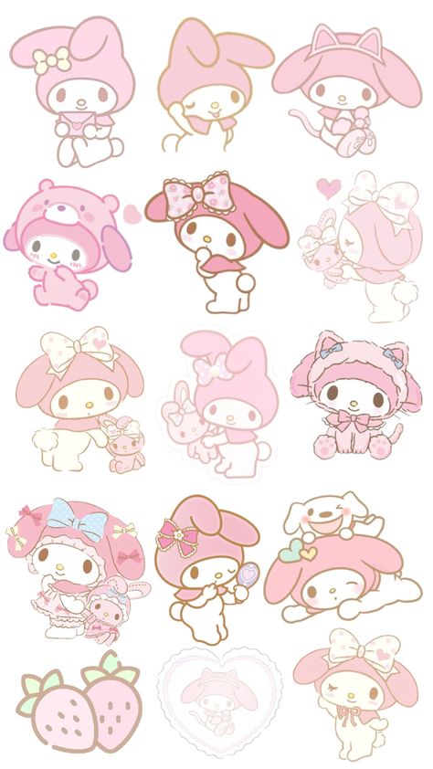 Pink my melody Melody Sticker, Pink My Melody, Naruto Drawings Easy, Hello Kitty Stickers, Karakter Sanrio, Cute Easy Doodles, My Melody Wallpaper, Melody Hello Kitty, Cute Laptop Stickers