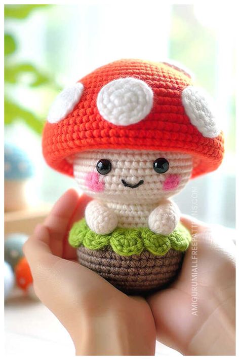 Crocheted Mushroom Free Pattern, Mushroom Pattern Crochet, Animiguri Crochet, Crochet Mushroom Pattern Free Amigurumi, Free Crochet Mushroom Pattern, Free Mushroom Crochet Pattern, Mushroom Amigurumi Free Pattern, Cactus Crochet Pattern Free, Mushroom Crochet Pattern Free