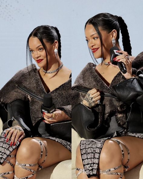 #superbowl #nfl #rihanna #2023 Rihanna Superbowl 2023, Rihanna 2023, Rihanna Superbowl, Street Style Rihanna, Red Leather Coat, Rihanna Street Style, Halftime Show, A$ap Rocky, Rihanna Style