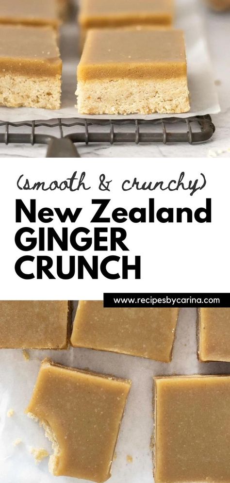 Ginger Desserts, Ginger Crunch, Ginger Shortbread, Crunch Bars, Xmas Desserts, Crunch Recipe, Tray Bake Recipes, Slices Recipes, Ginger Recipes