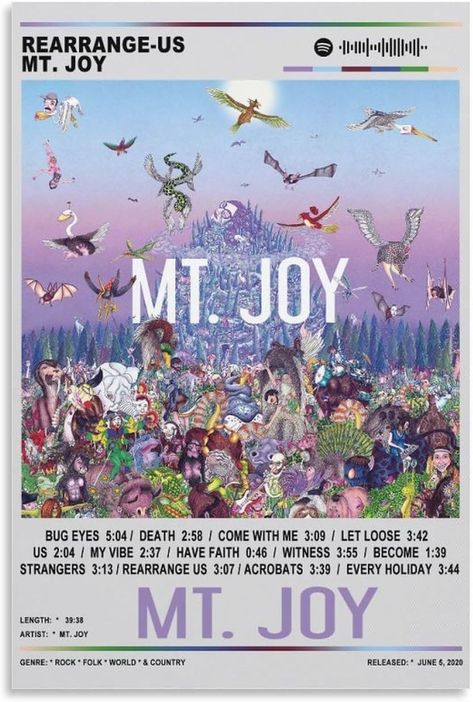 Amazon.com: ENZEES Mt. Joy – Rearrange Us Music Album Cover Poster Canvas Poster Wall Decorative Art Painting Living Room Bedroom Decoration Gift Unframe-style12x18inch(30x45cm): Posters & Prints Mount Joy Poster, Mt Joy Album Cover, Mt Joy Poster Aesthetic, My Joy Poster, Mt Joy Poster, Wall Collage Bedroom, Album Cover Wall Decor, Art Painting Living Room, Mt Joy