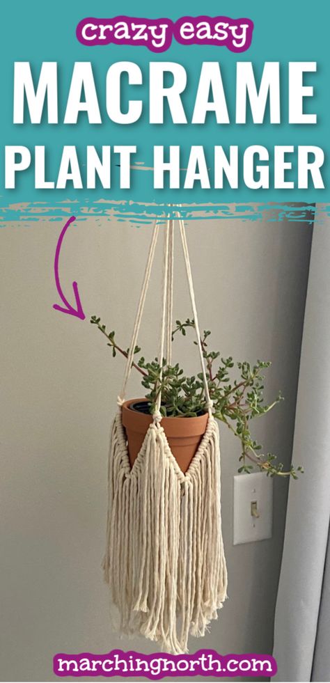 You gotta see the tutorial for this simple yet elegant boho style fringy macrame plant hanger! It only uses three very basic knots and I'll show you exactly how to do them step by step in this written and video tutorial. This beautiful DIY project is perfect for beginners or anyone who wants a gorgeous fringy plant hanger in an hour or less! The pattern is for a mini plant hanger, but you can easily convert it into a longer version. #macrame #fiberart #planthanger #diyhomedecor #diydecor Fringe Tutorial, Mini Plant Hanger, Basic Knots, Rope Plant Hanger, Easy Macrame, Macrame Plant Hanger Tutorial, Macrame Plant Hanger Patterns, Mini Plant, Makramee Diy