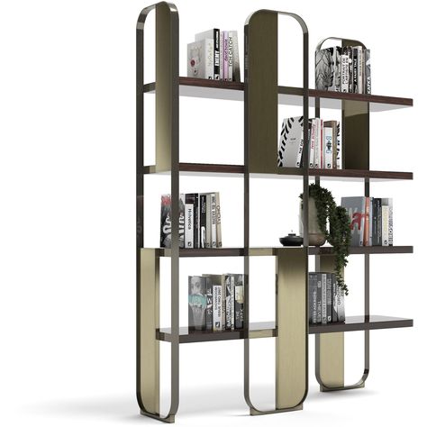 Giselle Bookcase | Capital | LuxDeco.com Luxury Bookcase, Luxury Italian Furniture, Bookcase Design, Bookshelf Design, Italian Home, Home Office Storage, Wood Bookcase, Shelf Design, Italian Furniture