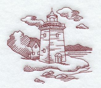 Light House Embroidery, Light House Drawing, Lighthouse Embroidery, Library Embroidery, Lighthouse Painting, Redwork Embroidery, Lake Shore, Diy Embroidery Patterns, Wood Burning Patterns