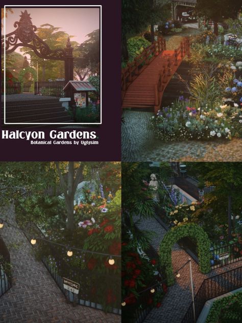 Halycon Gardens - A Magical Botanical Masterpiece | 40x40 sims 4 lot park Sims 4 Backyard Garden Ideas, Sims 4 Lots Park, Sims 4 Flower Field, The Sims 4 Lots Cc, Sims 4 Botanical Garden, Sims 4 Cc Landscaping, Sims 4 Landscaping Cc, Garden Sims 4, Sims 4 Garden Cc