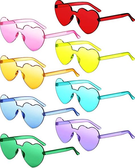 Sunglasses For Party, Summer Balayage, Bid Day Themes, Heart Glasses, Glasses Fit, Rimless Glasses, Highlights Hair, Beach Bachelorette, Color Heart