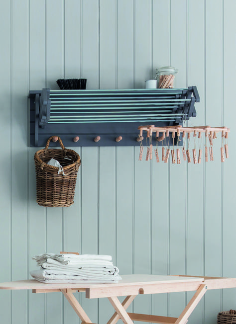 20 laundry room storage ideas – for an organized space | Real Homes Clothes Dryer Rack, Small Utility Room, Clothes Dryer, Boot Room, Clothes Drying Racks, Laundry Room Storage, Laundry Storage, Utility Rooms, Laundry Room Organization