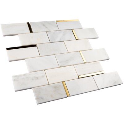 White Wall Tiles, Emser Tile, Marble Mosaic Tiles, Mosaic Wall Tiles, Accent Tile, Natural Stone Tile, Marble Mosaic, Gold Walls, Wall And Floor Tiles