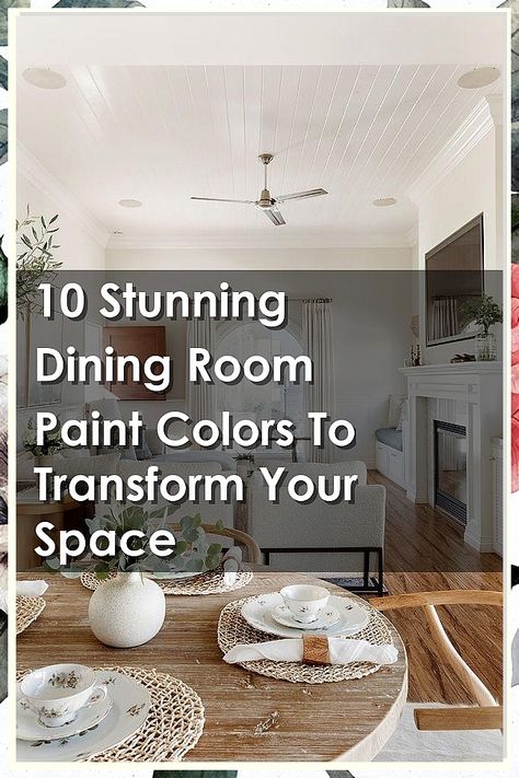 Looking to revamp your dining room? Check out these 10 stunning dining room paint colors that will completely transform your space. From bold and vibrant hues to calming neutrals, find the perfect color to suit your style and create a welcoming atmosphere for your next dinner party. Whether you prefer a modern look or a more traditional feel, these paint colors will help you achieve the dining room of your dreams. Dinning Room Paint Ideas, Popular Dining Room Colors, Dining Room Wall Colors, Trendy Dining Room, Dining Room Wall Color, Dining Room Colour Schemes, Dining Room Paint Colors, Stylish Dining Room, Dining Room Paint