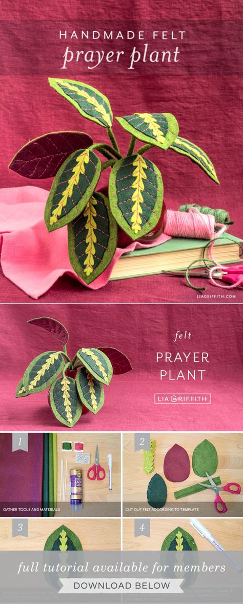 Felt Plant Ornament, Diy Felt Plants, Plant Sewing Pattern, Felt Succulents Template Free, Felt Plants Pattern, Fabric Plants Diy, Felt Cactus Diy, Diy Felt Decor, How To Make Felt Flowers