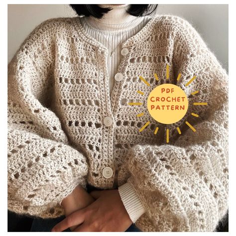 Crochet Mohair Cardigan, Crochet No Sew Pattern, Crochet No Sew, Cardigan Pattern Crochet, Pattern Crochet Sweater, Crochet Cardigan Tutorial, Cardigan Au Crochet, Crochet Cardigan Pattern Free, Gilet Crochet