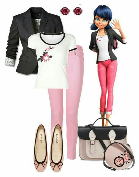 Marinette style Marinette Outfit, Miraculous Costume, Miraculous Ladybug Marinette, Miraculous Ladybug Toys, Ladybug Outfits, Ladybug Costume, Outfit Polyvore, Ladybug Birthday, Miraculous Ladybug Memes