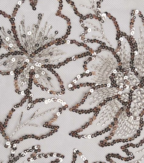 Make a Statement with Gold Foliage Sequin Embroidered Mesh FabricElevate your wardrobe with this stunning Gold Foliage Sequin Embroidered Mesh Fabric The intricate sequin embroidery and delicate foliage design make this fabric perfect for special occasions, dresses, skirts, and other apparel projects that require a touch of glamour The fabric is made from 100% polyester filament, ensuring durability and longevity for your creations Product DetailsWidth: 49 inchesContent: 100% Polyester (Filament Murmuration Art, Dupatta Design, Hand Embellishment, Gold Foliage, Foliage Design, 2024 Ideas, Bead Embroidery Tutorial, Iron Hand, Bead Embroidery Patterns