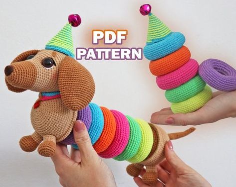 DOG STACKING TOY Crochet Pattern, Dog Amigurumi Baby Activity Toy,Ring Tower Pdf Bundle, Amigurumi Dog,Easy Instructions,Dog Crochet Pattern Stackable crochet toy pattern #stackablecrochettoypattern #crochet #crochettoy #crochettoys 1.934 Crochet Stackable Ring Toy, Crochet Stackable Toys, Crochet Stackable Toys Free Pattern, Crochet Toddler Toys Free Pattern, Crochet Stacking Toy Pattern Free, Crochet Stacking Toy Pattern, Crochet Stacking Toy, Stacking Toy Crochet, Free Crochet Toy Patterns