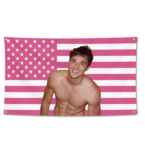 PRICES MAY VARY. Jacob Elordi Wall Decor: 3x5 ft pink American flag tapestry for indoor wall hanging and home/dorm decor. Durable Construction: Made with high-quality materials and features 4 brass grommets for easy hanging. Vibrant Design: Bold pink color scheme adds a fun, eye-catching twist to the classic American flag design. Versatile Use: Suitable for college dorm rooms, apartments, dens, or any indoor living space. Easy Care: Machine washable for hassle-free cleaning and maintenance. Elev Flags For Room Decor, Living Room Party Decor, American Flag Tapestry, Pink American Flag, Room Flags, College Living Rooms, Funny Banner, Flag Wall Decor, Western Wall Decor