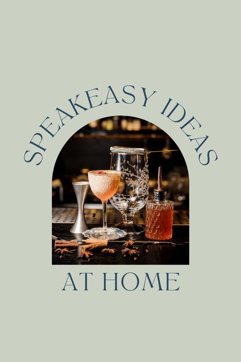 Speakeasy Home Office, At Home Speakeasy Bar, Dark Academia Speakeasy, Old Hollywood Speakeasy, Home Bar Speakeasy, Speakeasy Bar Names, Speakeasy Decor Bar Interior Design, Home Speakeasy Bar Modern, Speakeasy Dining Room Ideas