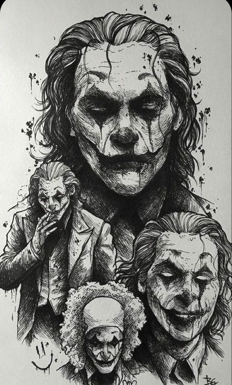 #sketch #sketchbook #sketching #sketchoftheday #sketchart #sketchnotes #aesthetic #drawing #drawingideas #art #artwork #joker Tato Joker, La Muerte Tattoo, Joker Art Drawing, Image Joker, Joker Sketch, Joker Tattoo Design, Joker Drawings, Scary Drawings, Joker Artwork