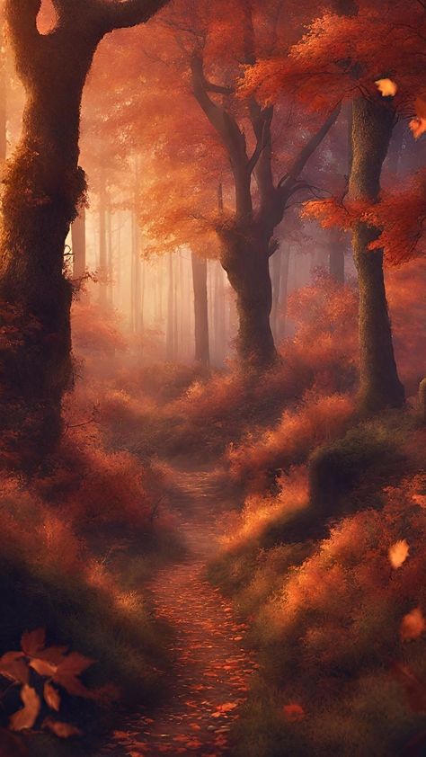 Autumn | Fall | Wallpaper | Vibes | Leaves | Forest | Fantasy | Mystery | Cozy | Fall Fantasy Aesthetic, Autumn Fall Wallpaper, Fantasy Autumn, Autumn Court, Fantasy Mystery, Wallpaper Vibes, Forest Falls, Autumn Magic, Fantasy Forest