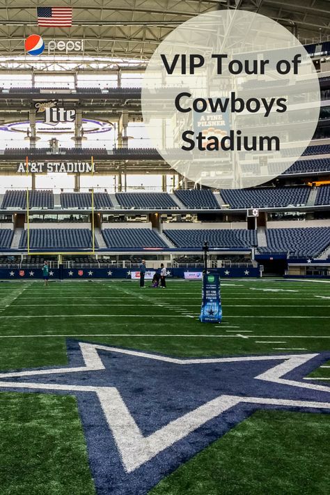 A tour around Dallas Cowboys Stadium (aka AT&T Stadium) in Texas offers a glimpse into the workings of the stadium and a walk on the field Dallas Cowboys Stadium, Cowboys Stadium, Texas Trip, Vip Experience, Power Bar, Texas Roadtrip, Arlington Texas, Dance Parties, Cowboys Nation