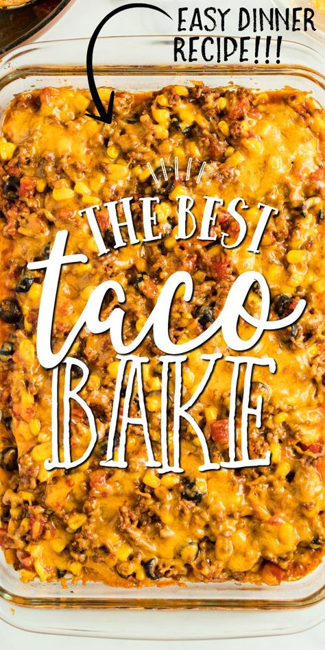 Easy Taco Bake, Soft Flour Tortillas, Beef Ground, Ground Beef Recipes Healthy, Keto Beef Recipes, Taco Bake, Ground Beef Dishes, Beef Casserole Recipes, Easy Taco