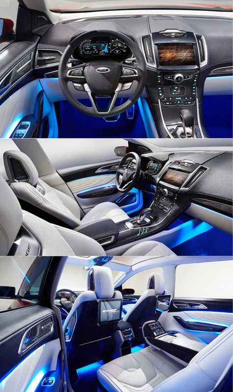 Ford Edge Show Car Interior 2019 Ford Fusion Custom, Modified Interior Car, 2014 Ford Fusion Custom, Ford Edge Custom, Custom Interior Car, Ford Fusion Interior, Ford Edge Accessories, Cool Car Interior, Ford Fusion Accessories