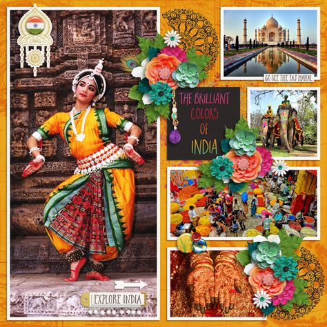 India Scrapbook Ideas, India Collage Poster, Indian Collage, Collage Of Indian Culture, Traditional Scrapbooking, 2 Template, Memories Book, India Trip, Handmade Collage