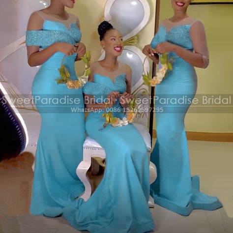 Sky Blue Wedding Theme Bridesmaid Dress, Dusty Blue African Bridesmaid Dresses, Baby Bluebridesmaid Dresses, Luxury Light Blue Bridesmaid Gown, Baby Blue Bridesmaid Dresses African, Blue Bridal Dress, Latest Bridesmaid Dresses, Mermaid Bridesmaid Dresses, Bridesmaid Dress Styles