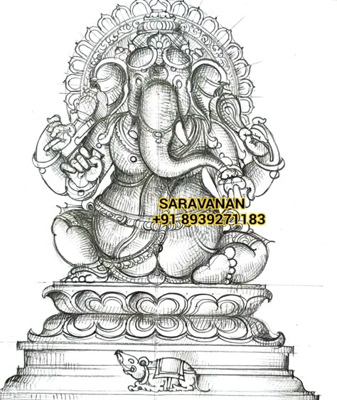 Vinayagar Drawing, Hindu Statues Goddesses, Temple Drawing, Historical Sculptures, Canvas Art Painting Acrylic, Ancient Drawings, Ganesh Art Paintings, Pencil Drawings For Beginners, Durga Painting